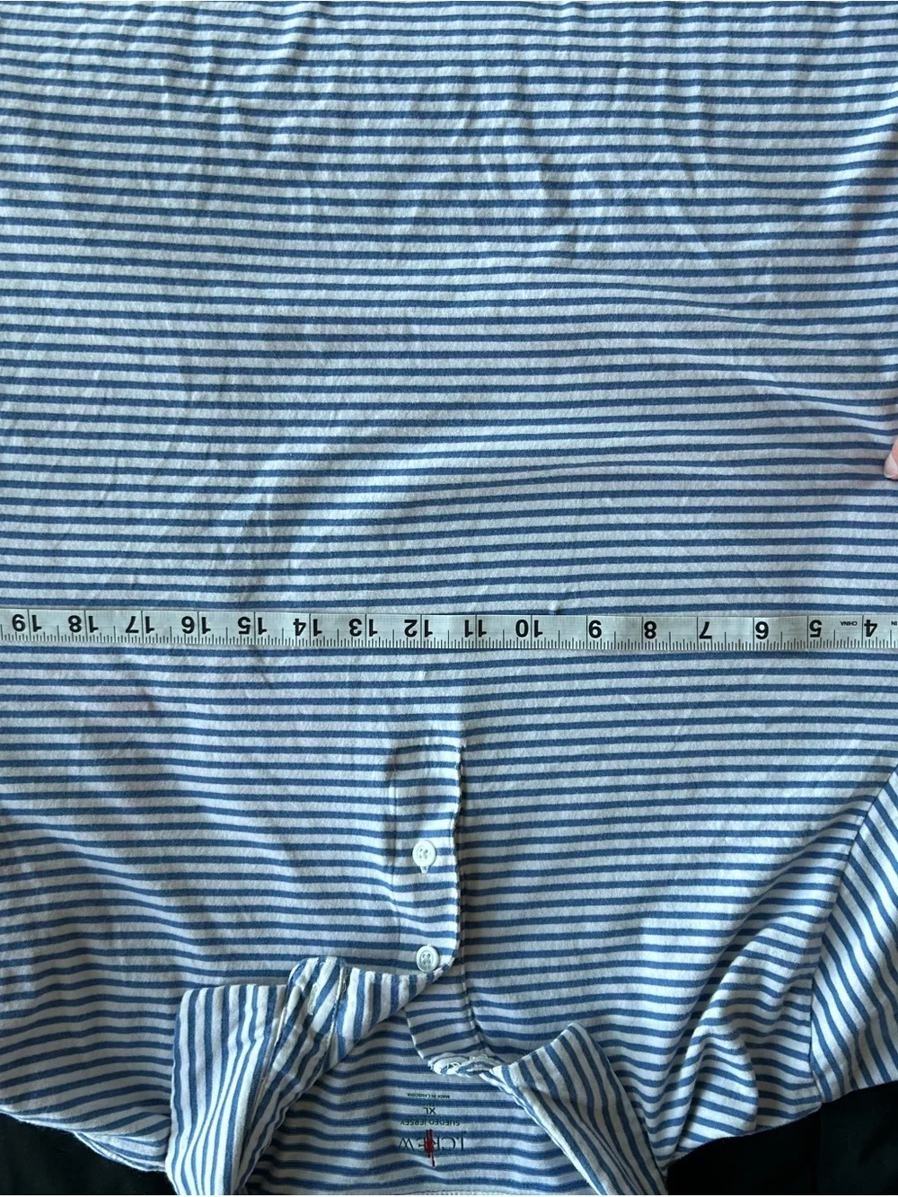 J. Crew Short-Sleeve Striped Polo Sueded Jersey in White and Navy
